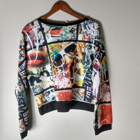 Topia L Long Sleeved High Fashion Vogue Clips Quilted Top Y2K - Picture 3 of 3